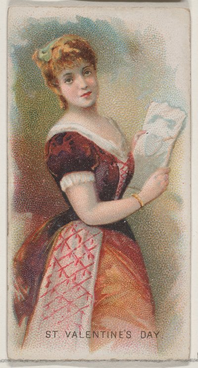 Den svatého Valentýna, Spojené státy americké, ze série Holidays N80 pro doutníky značky Duke..., 1890. od George S. Harris and Sons