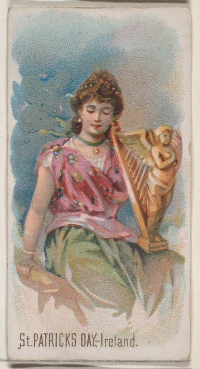 Den svatého Patrika, Irsko, ze série Holidays N80 pro cigarety značky Duke, 1890., 1890. od George S. Harris and Sons