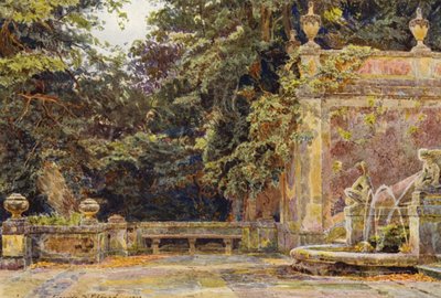 Italské zahrady: Corsiniho vila (barevná litografie) od George Samuel Elgood