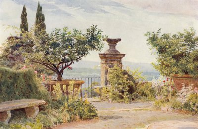 Italské zahrady: (barevná litografie): Villa Amari, Belvedere (barevná litografie) od George Samuel Elgood