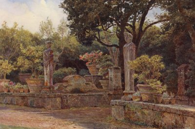 Italské zahrady: Villa Piatti (barevná litografie) od George Samuel Elgood