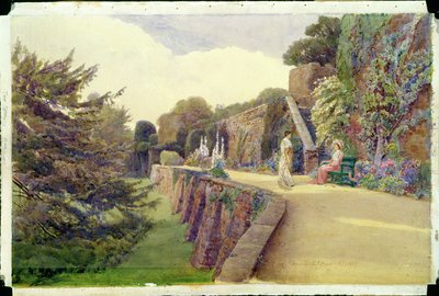 Terasa na zámku Berkeley, Gloucestershire, 1887 od George Samuel Elgood