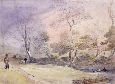 Fleet River, Hampstead, Londýn, 1834 od George Shepheard