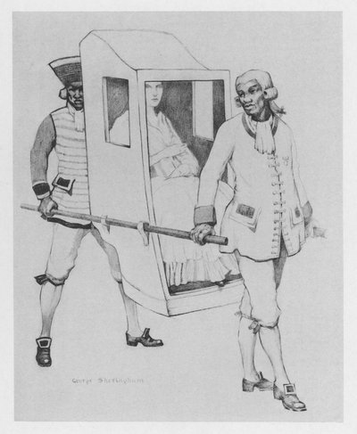 Ilustrace pro The Duena od Sheridana (barevné lito) od George Sheringham