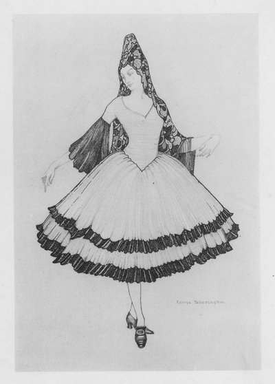 Ilustrace pro The Duena od Sheridana (barevné lito) od George Sheringham