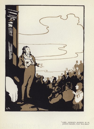 Ilustrace k filmu Šťastný pokrytec od Maxe Beerbohma (barevné lito) od George Sheringham