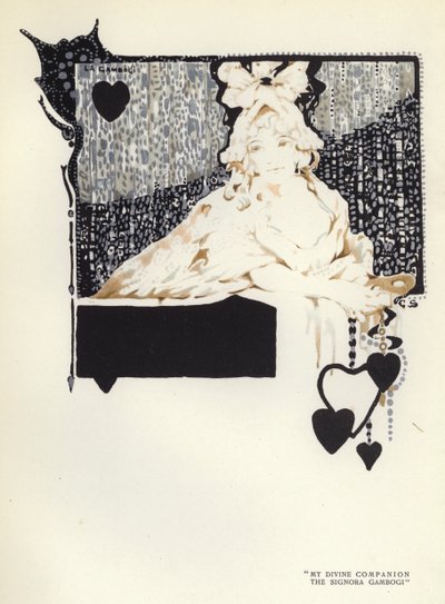 Ilustrace k filmu Šťastný pokrytec od Maxe Beerbohma (barevné lito) od George Sheringham