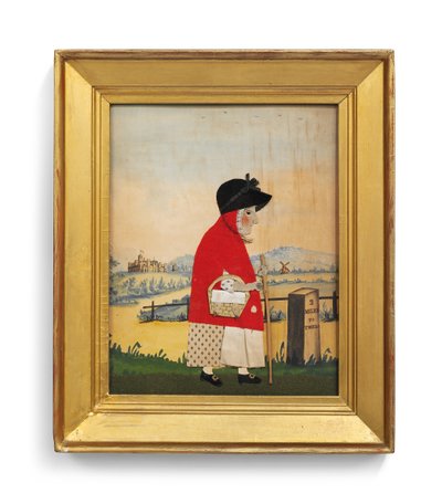 The Goose Woman Before a Milestone, c.1840 (řezaná plsť) (pár k 2563144) od George Smart