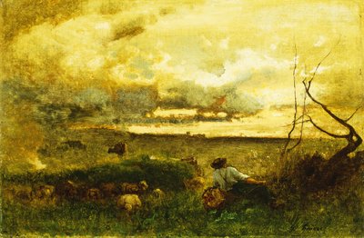 Zlatý západ slunce, od George Snr. Inness