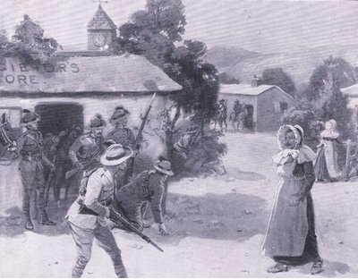 Bethunes decoys, z After Pretoria: The Guerilla War vydané Harmsworth Bros Limited, 1901 od George Soper