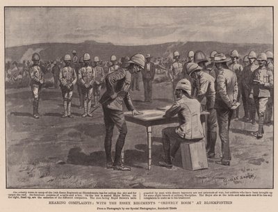 Projednávání stížností s pořádkovou místností Essex Regiments v Bloemfonteinu od George Soper