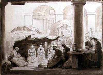 Shelling Peas, Covent Garden od George Soper