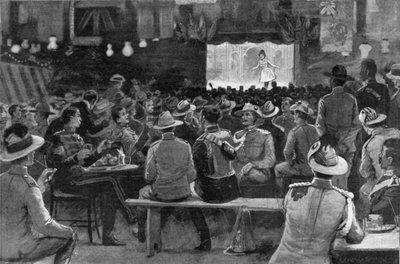 The Entertainment of Colonials v podání The Royal Horse Guards v Albany Street Barracks, ilustrace z 