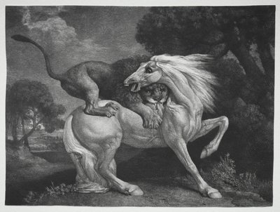 Kůň napaden lvem od George Stubbs