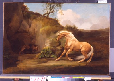 Kůň vystrašený lvem, c.1790-5 od George Stubbs