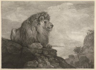 Lev [Lev spočívající na skále] od George Stubbs