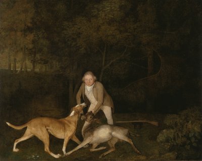 Freeman, hajný hraběte z Clarendonu, s umírající laní a psem. od George Stubbs