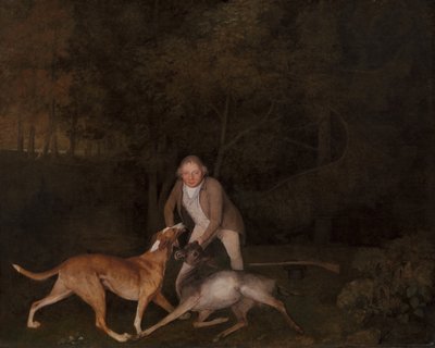 Freeman, hajný hraběte z Clarendonu, s umírající laní a psem, 1800. od George Stubbs