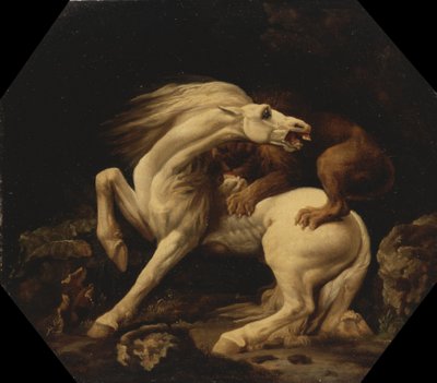 Kůň napadený lvem (díl C) od George Stubbs