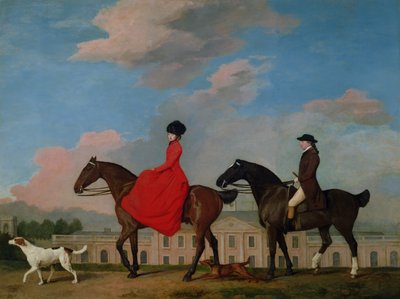 John a Sophia Musters na koni v Colwick Hall, 1777 od George Stubbs