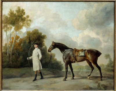 Portrét Asshetona, prvního vikomta Curzona a jeho obraz Mare Maria od George Stubbse (1724-1806) Sun. 1x1,28m od George Stubbs