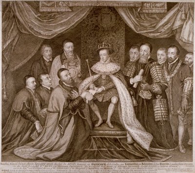 Edward VI podepisuje chartu, která dává Bridewell City of London za chudobinec, 1552 1750 od George Vertue