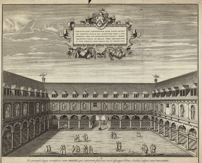 Čtyřúhelník na vnitřní straně Royal Exchange od George Vertue
