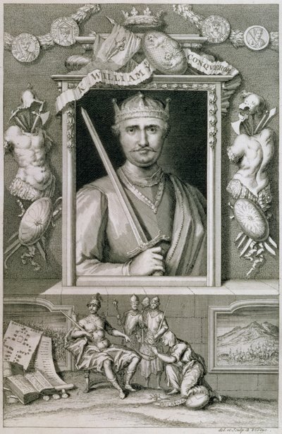 Vilém I. Dobyvatel (1027-87) anglický král z roku 1066, vyryto umělcem (rytina) od George Vertue