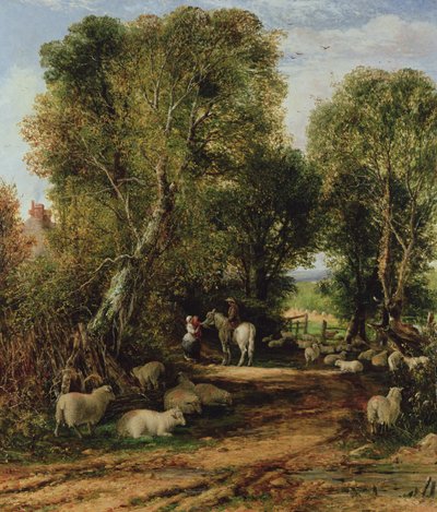 Pastorační scéna s ovcemi, 19. století od George Vicat Cole