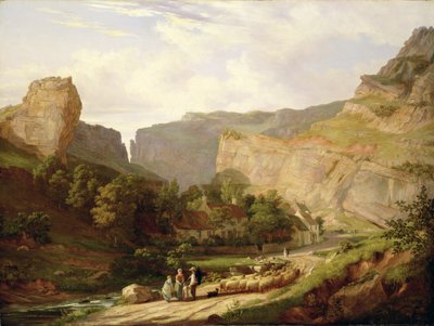 Pohled na Cheddar Gorge (olej na plátně) od George Vincent