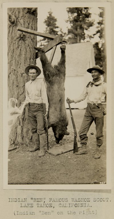 Indián „Ben“, slavný Washoe Scout. Lake Tahoe, Kalifornie od George W. Ingalls
