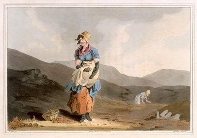 The Cranberry Girl, vyrytý Robertem Havellem starším, publikoval 1814 Robinson a syn, Leeds od George Walker