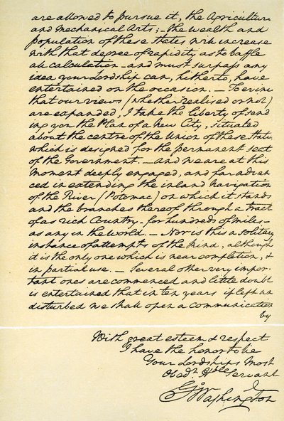 Dopis George Washingtona hraběti z Buchan, Philadelphia, 22. dubna 1793 od George Washington
