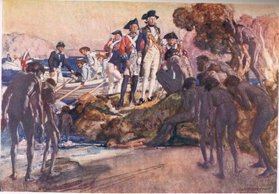 Guvernér Phillip v Sydney Cove (barevné lito) od George Washington Lambert