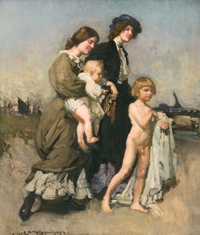 Prázdninová skupina (koupající se) od George Washington Lambert