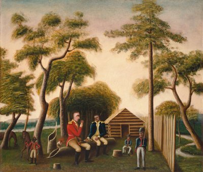 Marion hoduje britského důstojníka na sladkých bramborách, 1848. od George Washington Mark