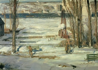 Ranní sníh – řeka Hudson, 1910 od George Wesley Bellows