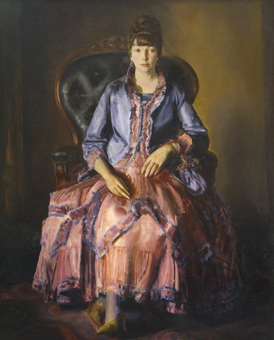 Emma ve fialových šatech od George Wesley Bellows