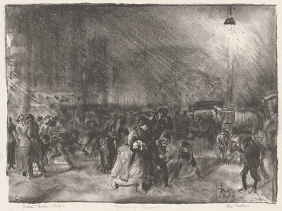 Večerní sníh od George Wesley Bellows