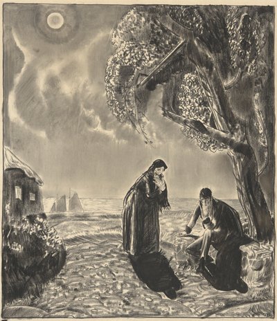 Postavy v měsíčním světle od George Wesley Bellows