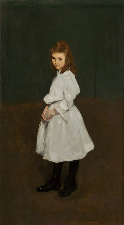 Malá holčička v bílém Queenie Burnett, 1907. od George Wesley Bellows