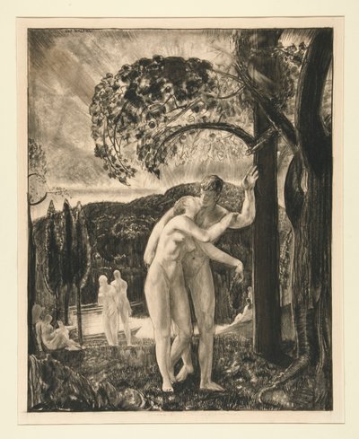 Milenci si stále šeptali za soumraku od George Wesley Bellows