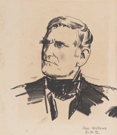 Portrét muže, cca 1922 (litho pastelka na papíře) od George Wesley Bellows