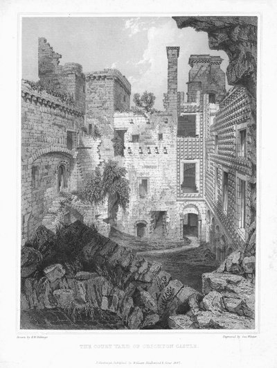 Nádvoří hradu Crichton, c1847. od George Winter