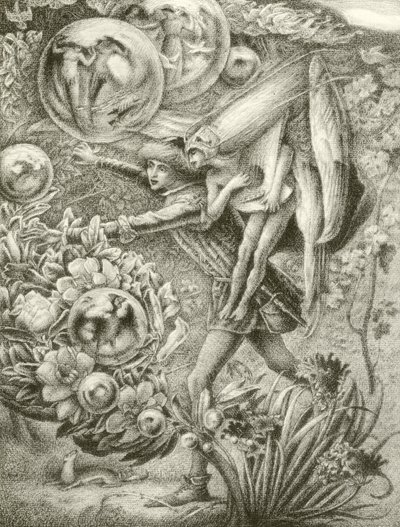 Ferdinand a Ariel (hlubotisk) od George Woolliscroft Rhead