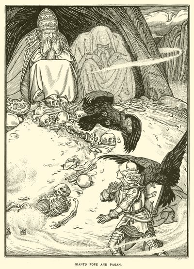 Giants Pope and Pagan (rytina) od George Woolliscroft Rhead