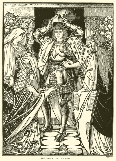 The Arming of Christian (rytina) od George Woolliscroft Rhead