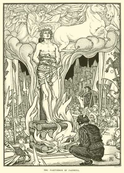 Mučednictví věrných (rytina) od George Woolliscroft Rhead