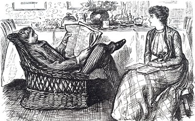Manžel a manželka čtou od George du Maurier