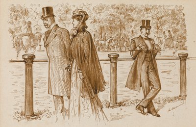 En Passant: To je Bounderson, že? Měl být utopen jako štěně!, Punch Magazine, 23. července 23 1892 (pero a sépiový inkoust na papíře) od George du Maurier